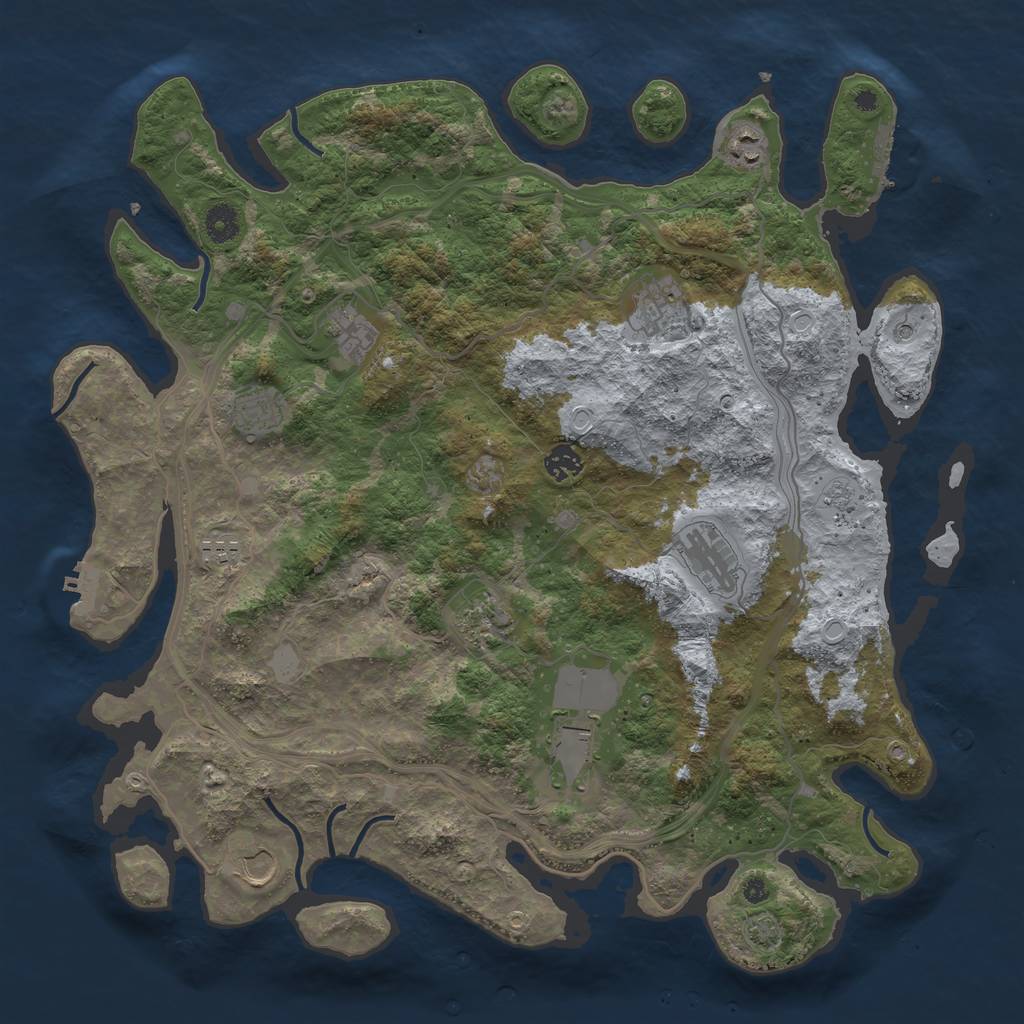 Rust Map: Procedural Map, Size: 4250, Seed: 224553234, 18 Monuments