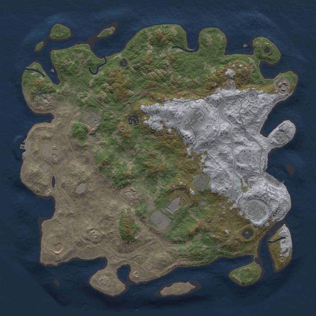 Rust Map: Procedural Map, Size: 4250, Seed: 629539344, 19 Monuments