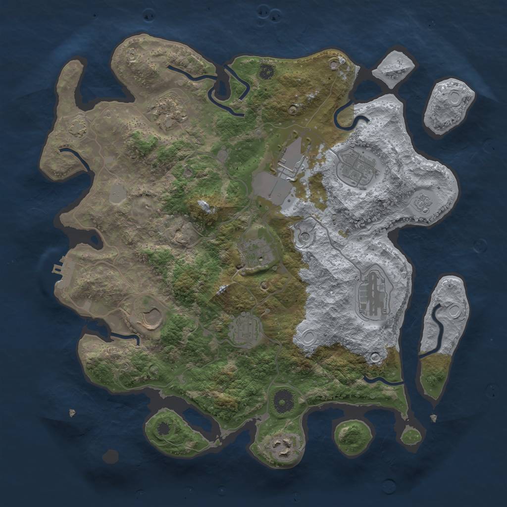 Rust Map: Procedural Map, Size: 3500, Seed: 707653, 15 Monuments