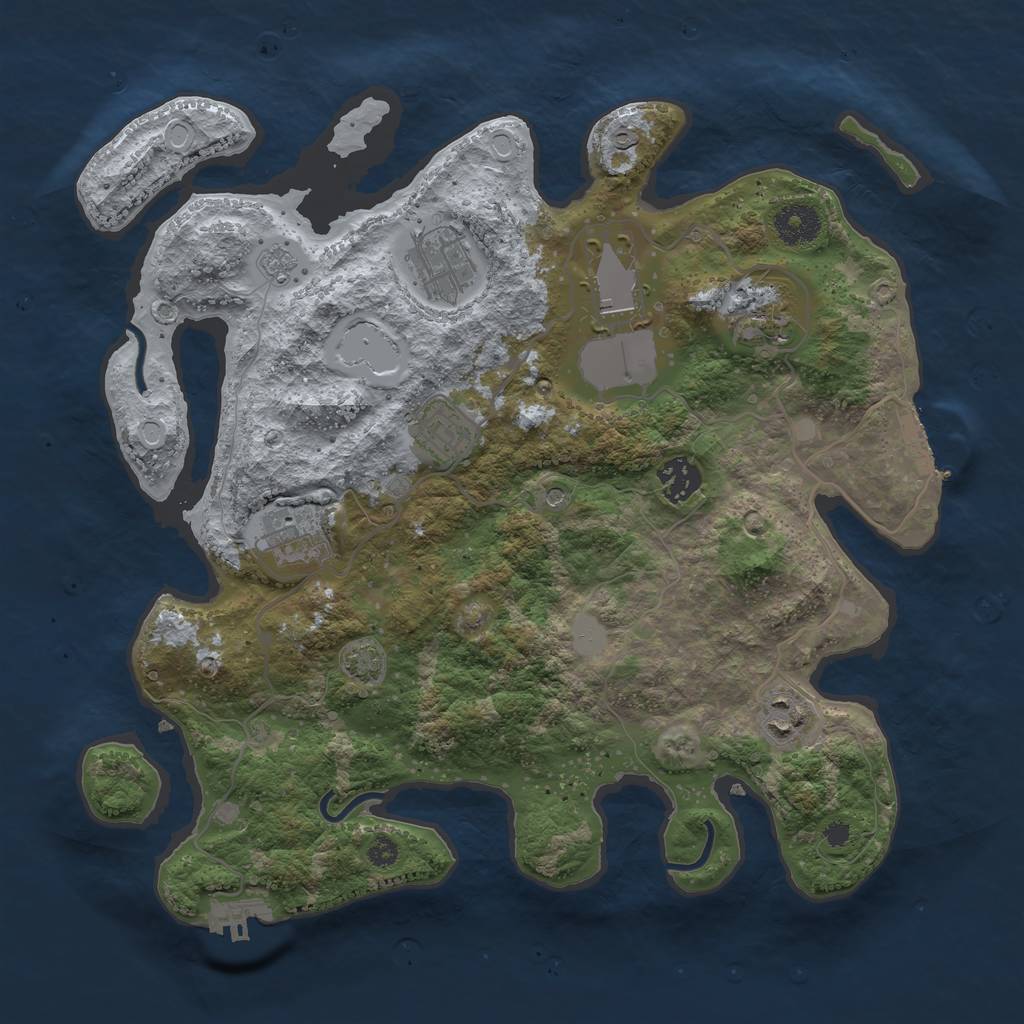 Rust Map: Procedural Map, Size: 3500, Seed: 855944403, 15 Monuments
