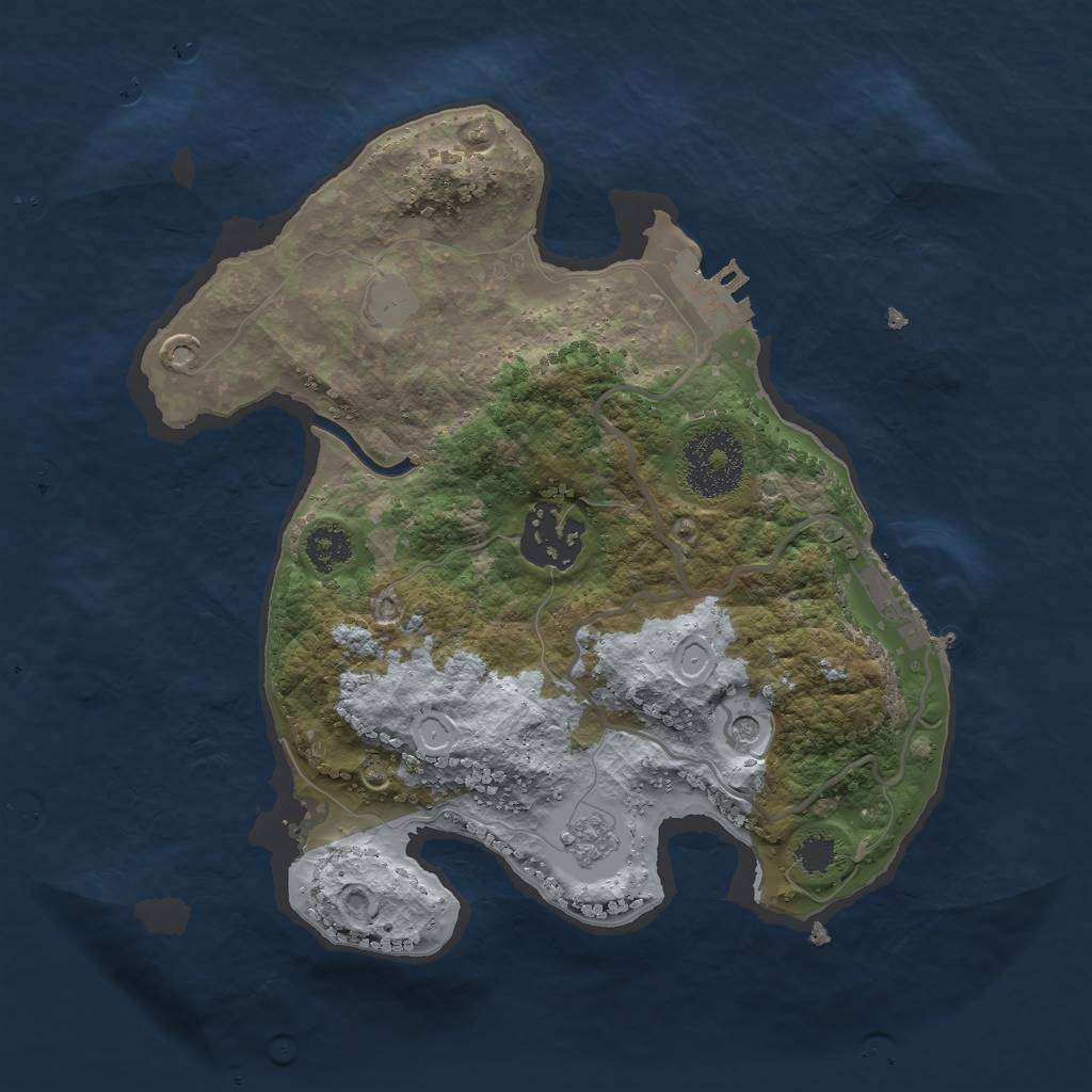 Rust Map: Procedural Map, Size: 2500, Seed: 777111777, 8 Monuments