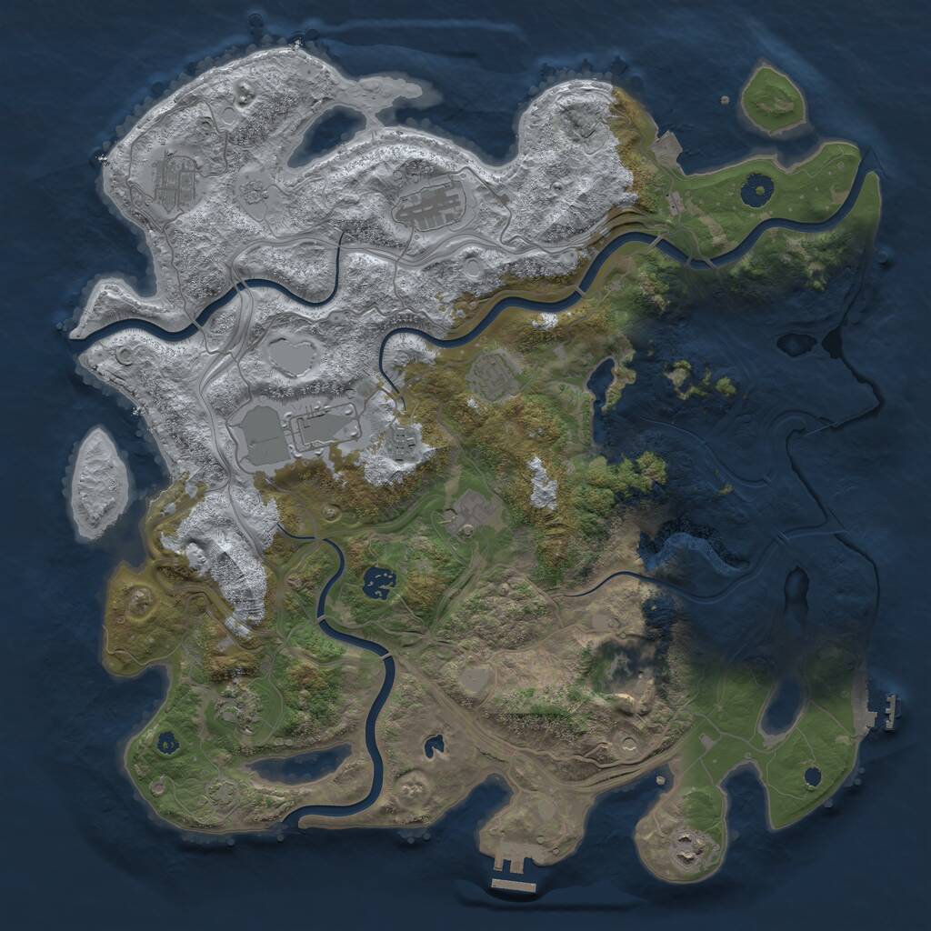 Rust Map: Procedural Map, Size: 4250, Seed: 108334925, 16 Monuments