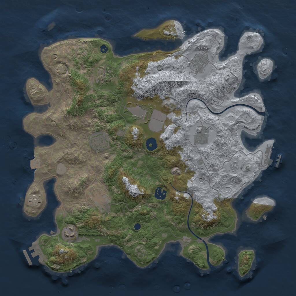 Rust Map: Procedural Map, Size: 3650, Seed: 86157276, 15 Monuments
