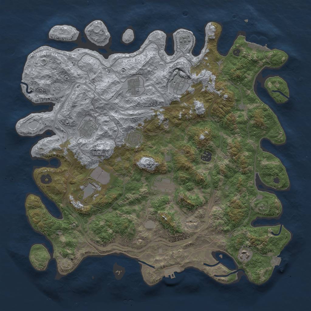 Rust Map: Procedural Map, Size: 4300, Seed: 1062023, 17 Monuments