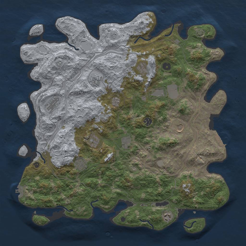 Rust Map: Procedural Map, Size: 4500, Seed: 813625916, 19 Monuments