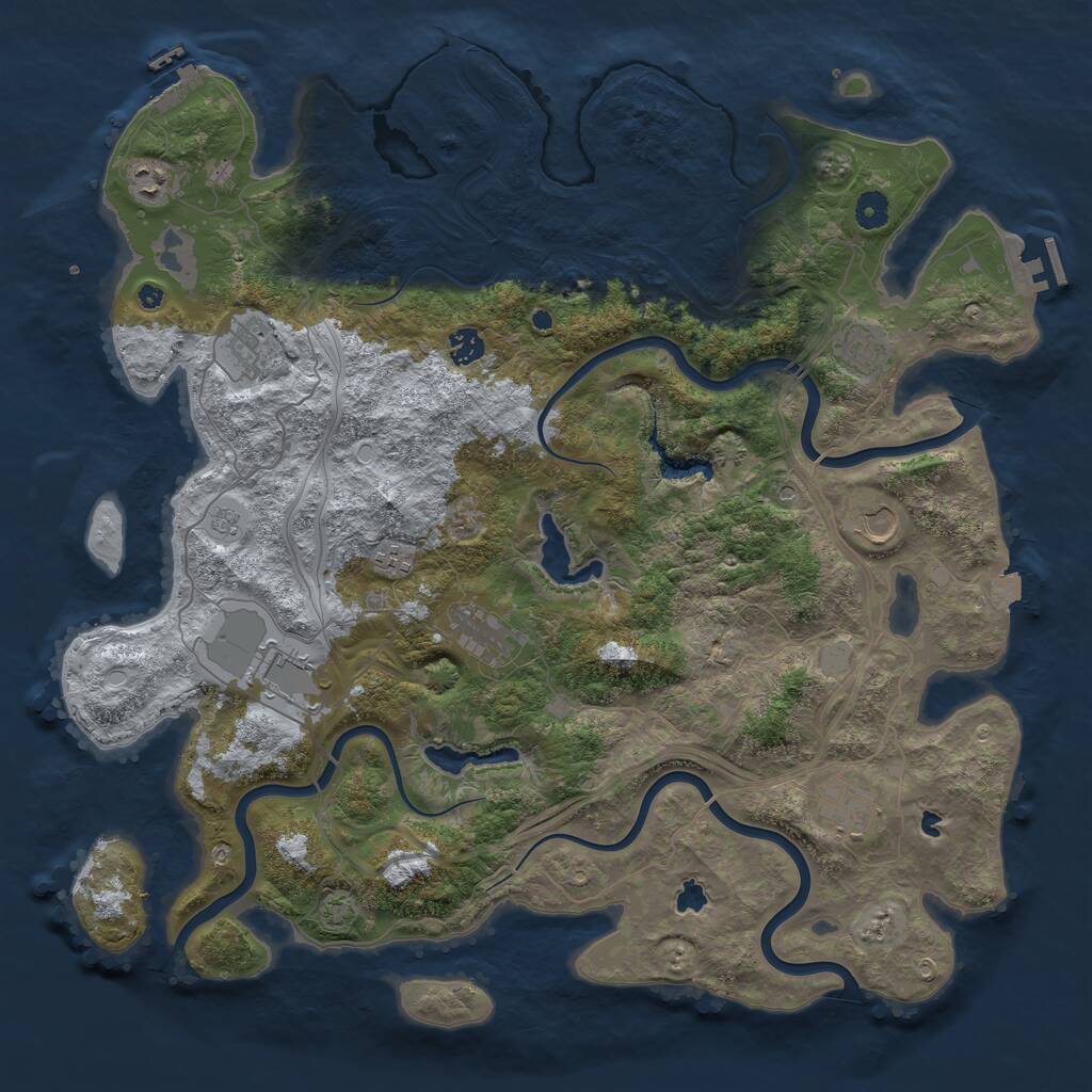 Rust Map: Procedural Map, Size: 4500, Seed: 1449096822, 15 Monuments