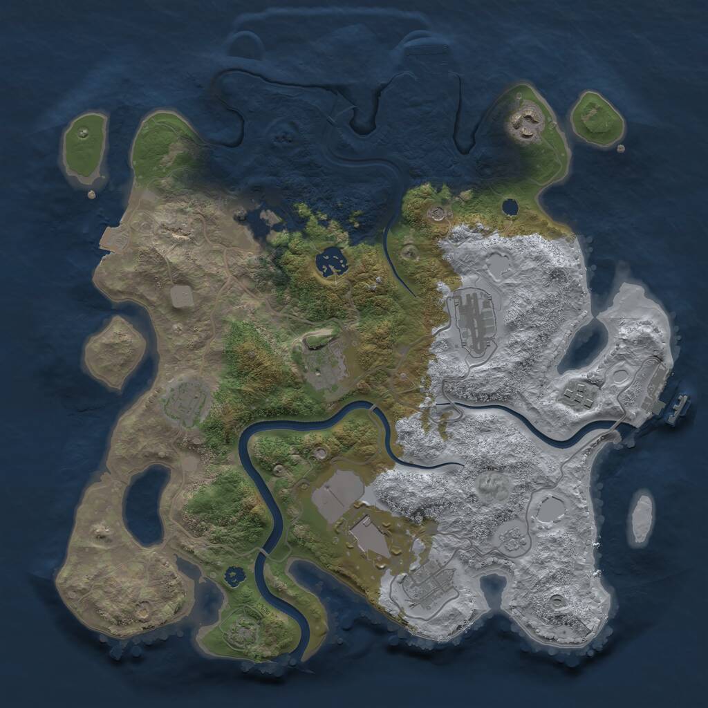Rust Map: Procedural Map, Size: 3500, Seed: 231587963, 15 Monuments