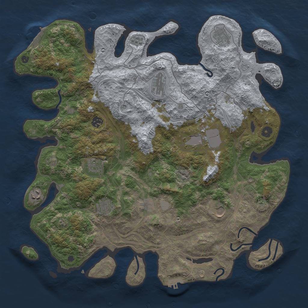 Rust Map: Procedural Map, Size: 4250, Seed: 1400010082, 18 Monuments
