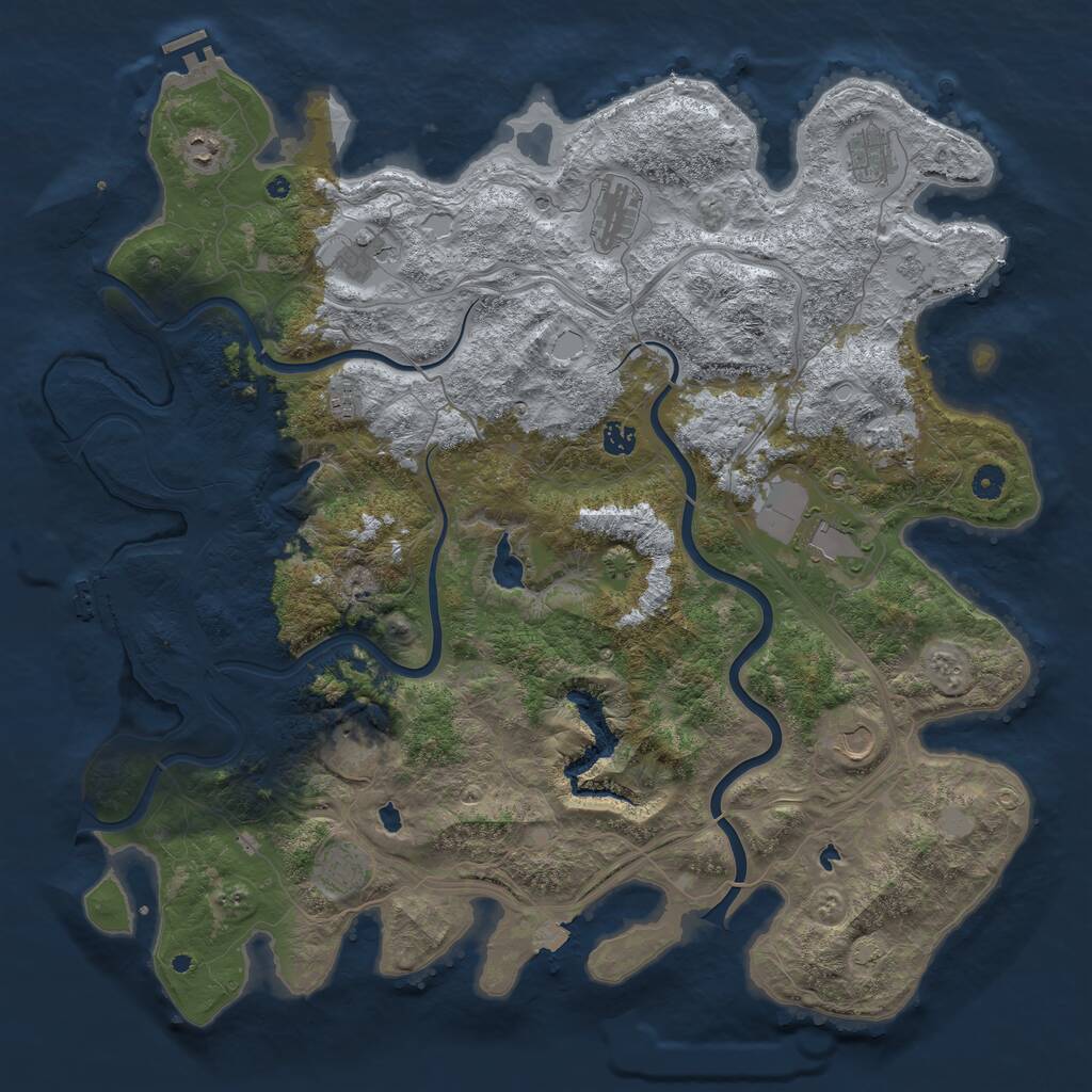 Rust Map: Procedural Map, Size: 4800, Seed: 1792935643, 17 Monuments