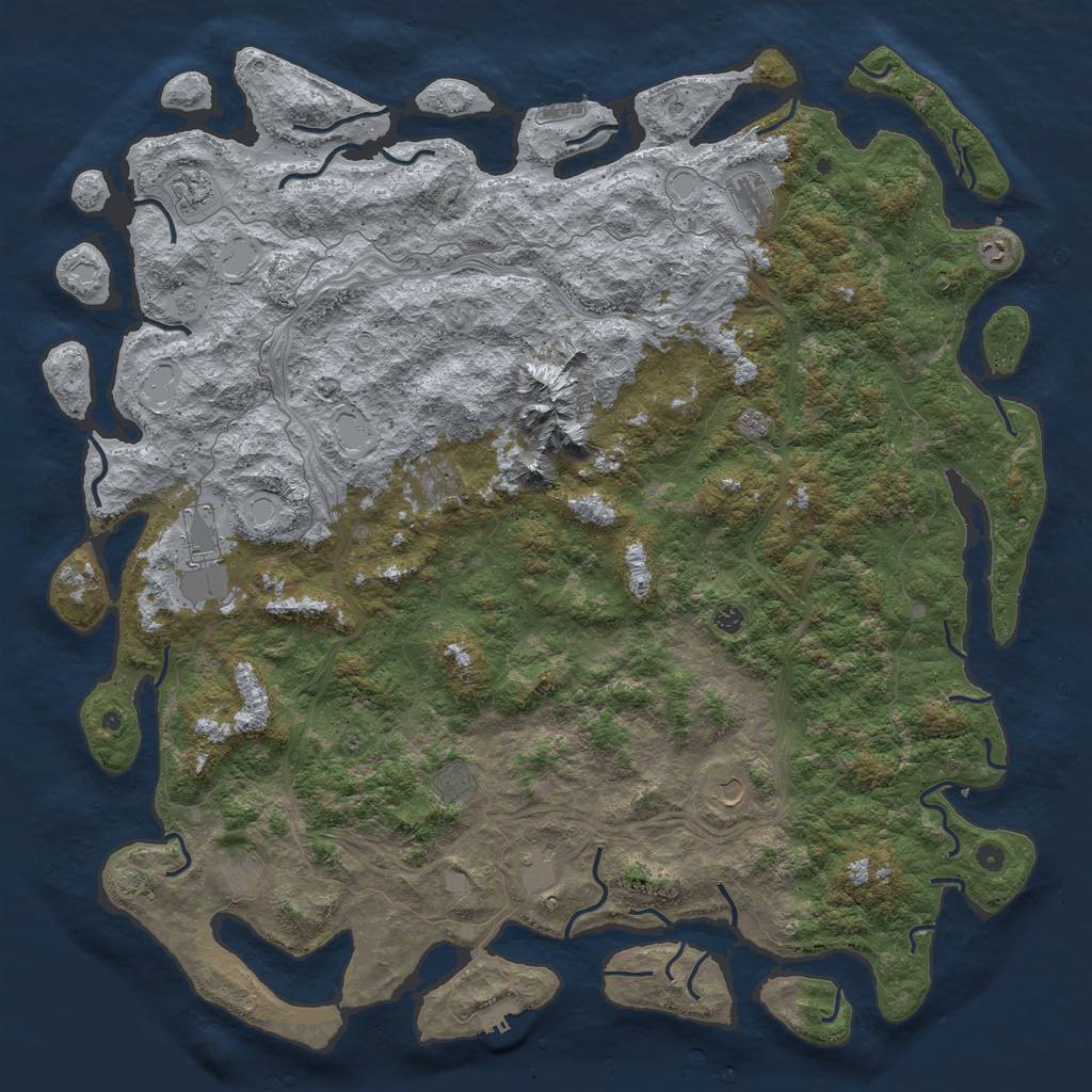 Rust Map: Procedural Map, Size: 6000, Seed: 1606299046, 19 Monuments