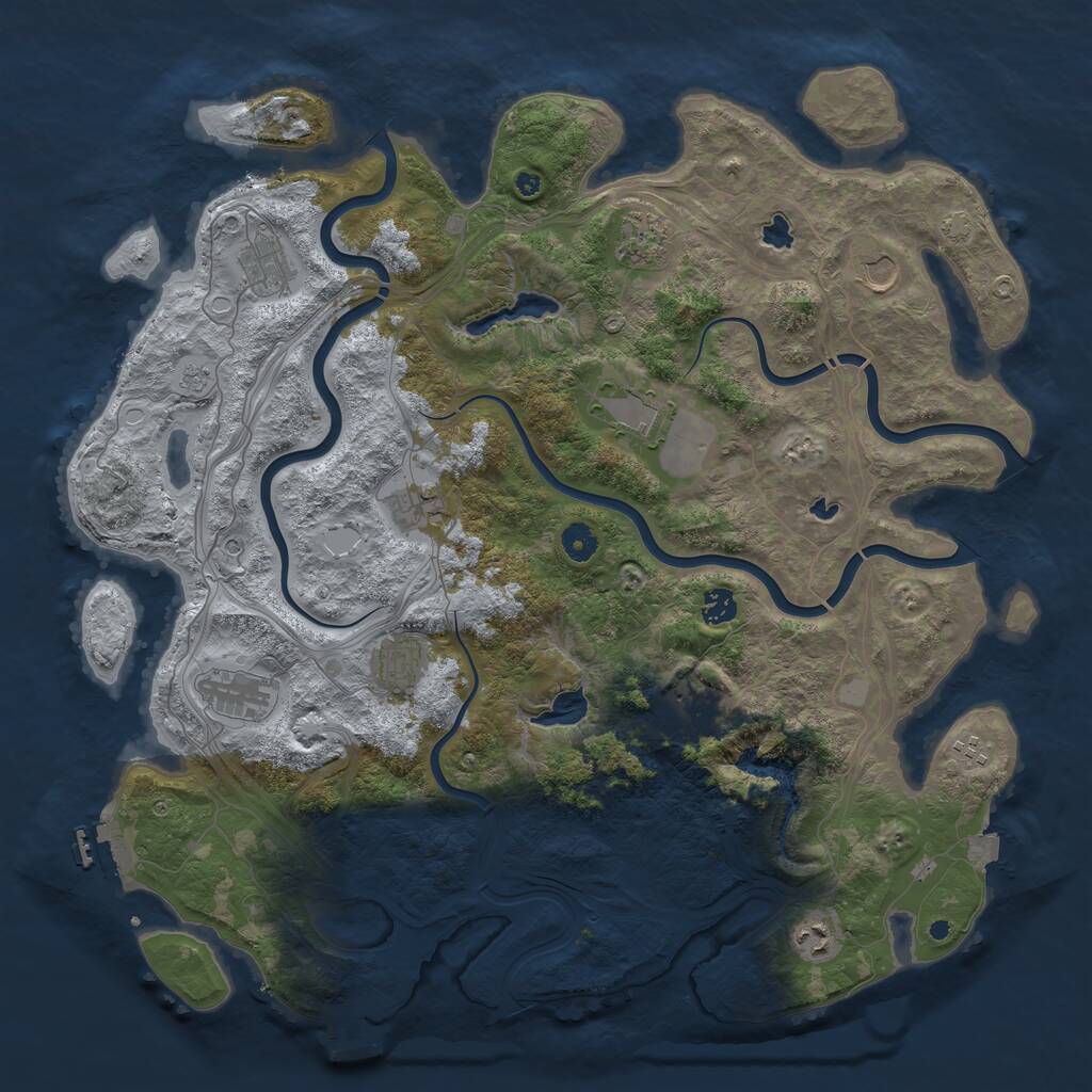 Rust Map: Procedural Map, Size: 4500, Seed: 2082073258, 17 Monuments