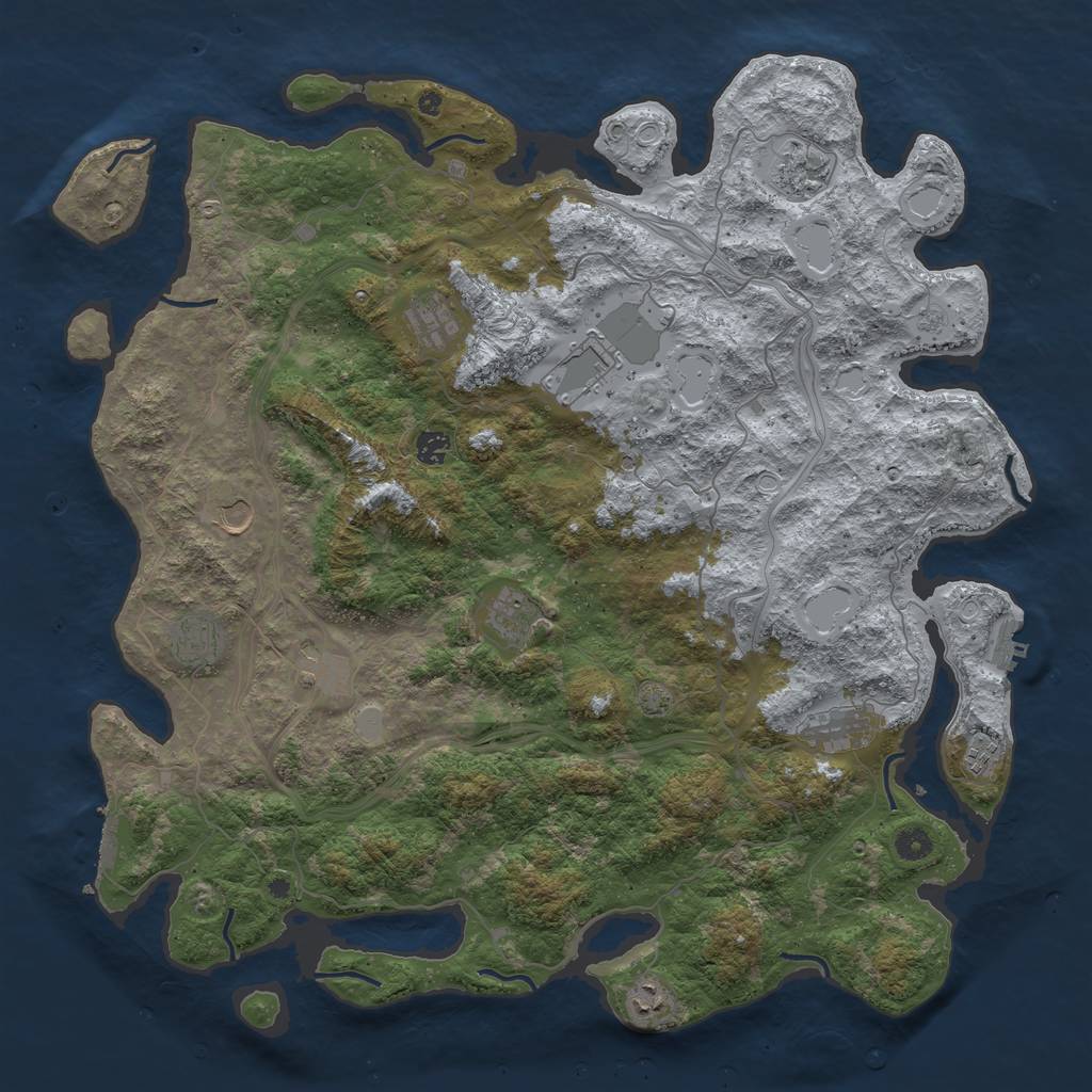 Rust Map: Procedural Map, Size: 4700, Seed: 93745837, 19 Monuments