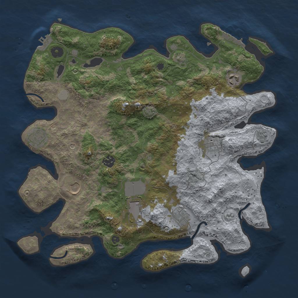 Rust Map: Procedural Map, Size: 3750, Seed: 34236562, 16 Monuments
