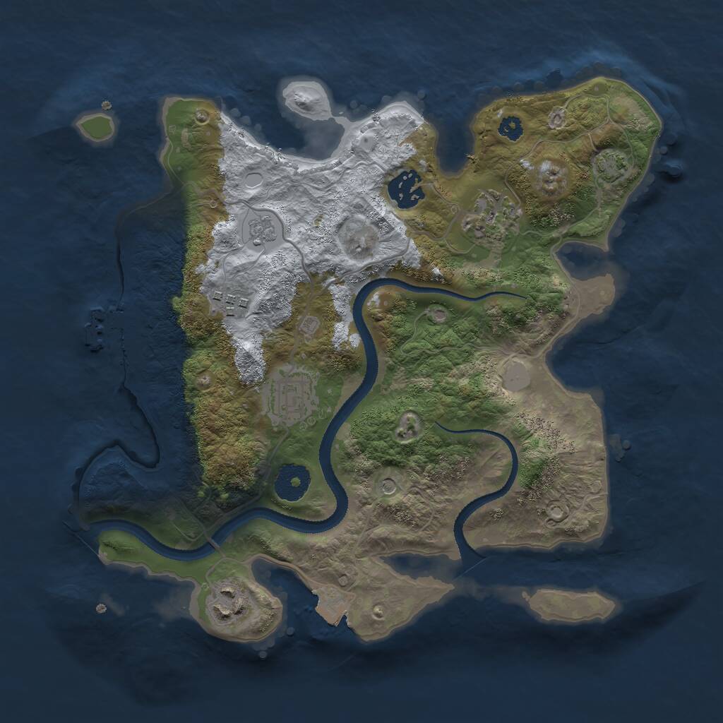 Rust Map: Procedural Map, Size: 3000, Seed: 64853161, 10 Monuments
