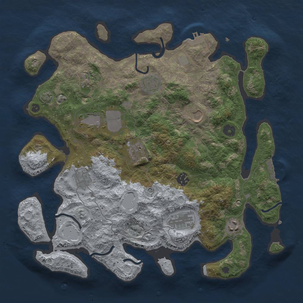 Rust Map: Procedural Map, Size: 3700, Seed: 1537698790, 17 Monuments