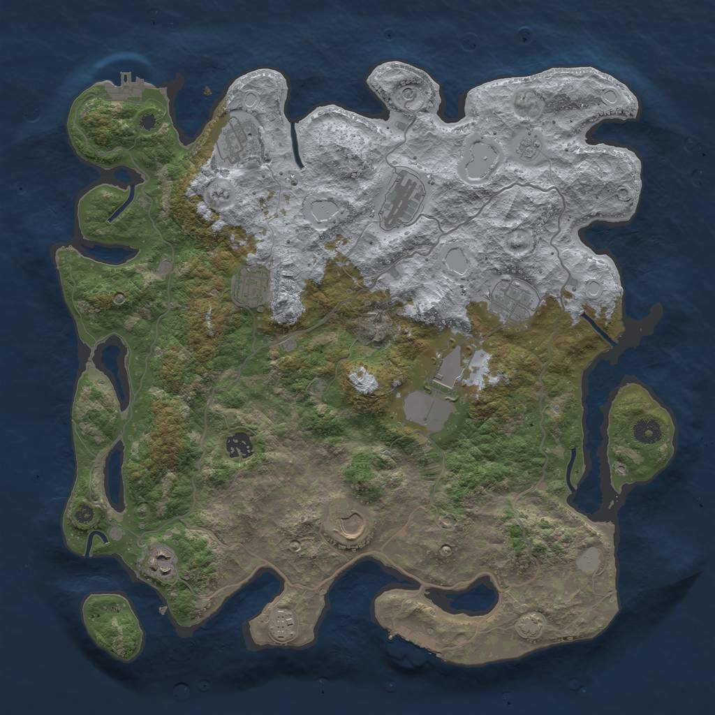 Rust Map: Procedural Map, Size: 4000, Seed: 35735817, 17 Monuments