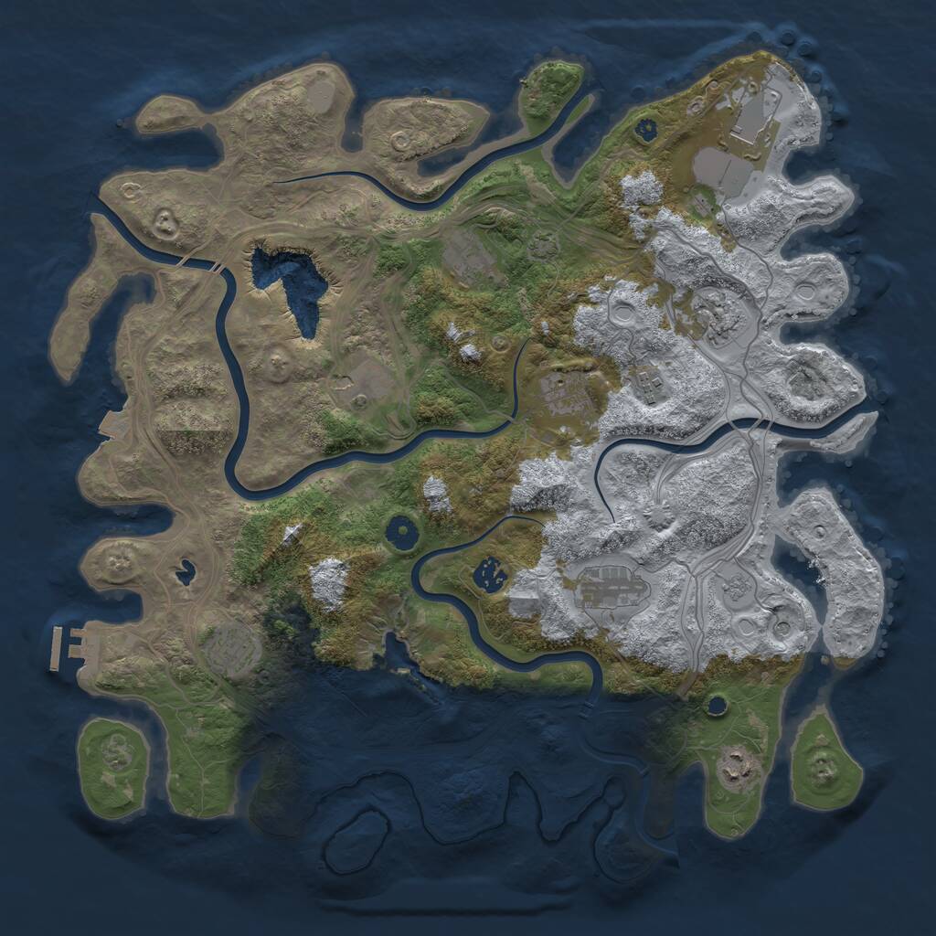 Rust Map: Procedural Map, Size: 4250, Seed: 100221623, 15 Monuments