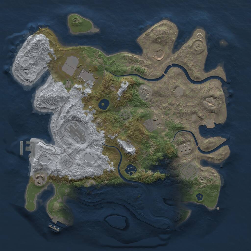 Rust Map: Procedural Map, Size: 3500, Seed: 161109148, 14 Monuments