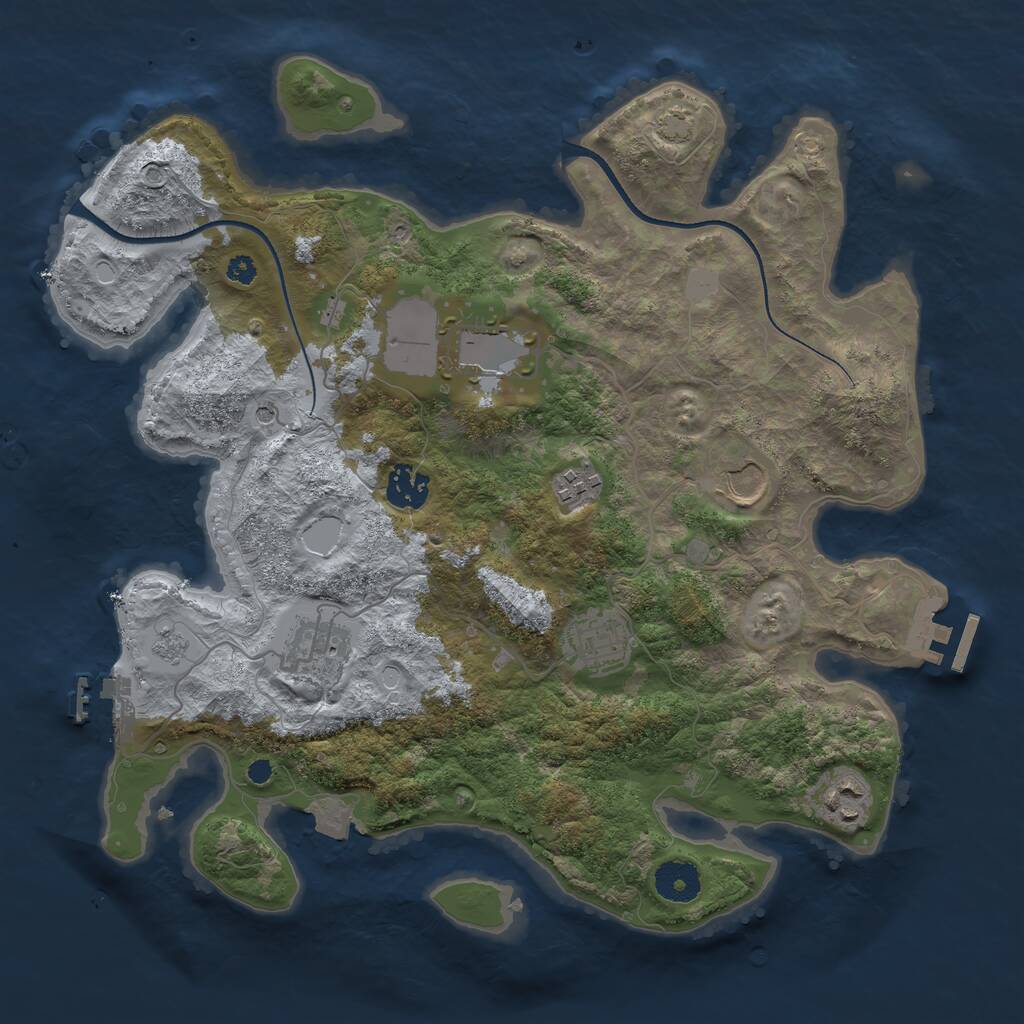 Rust Map: Procedural Map, Size: 3500, Seed: 161109148, 13 Monuments