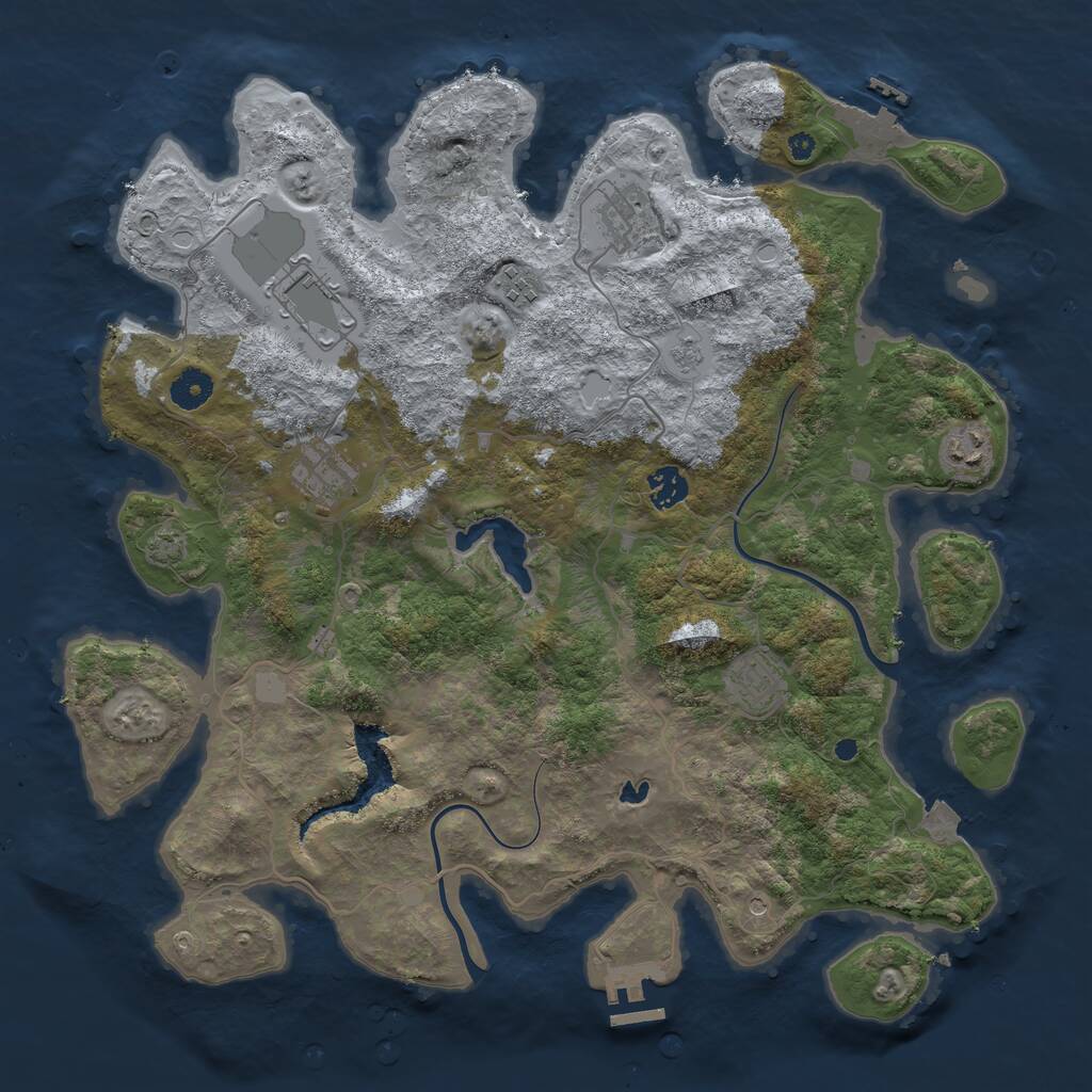 Rust Map: Procedural Map, Size: 4000, Seed: 211343141, 13 Monuments