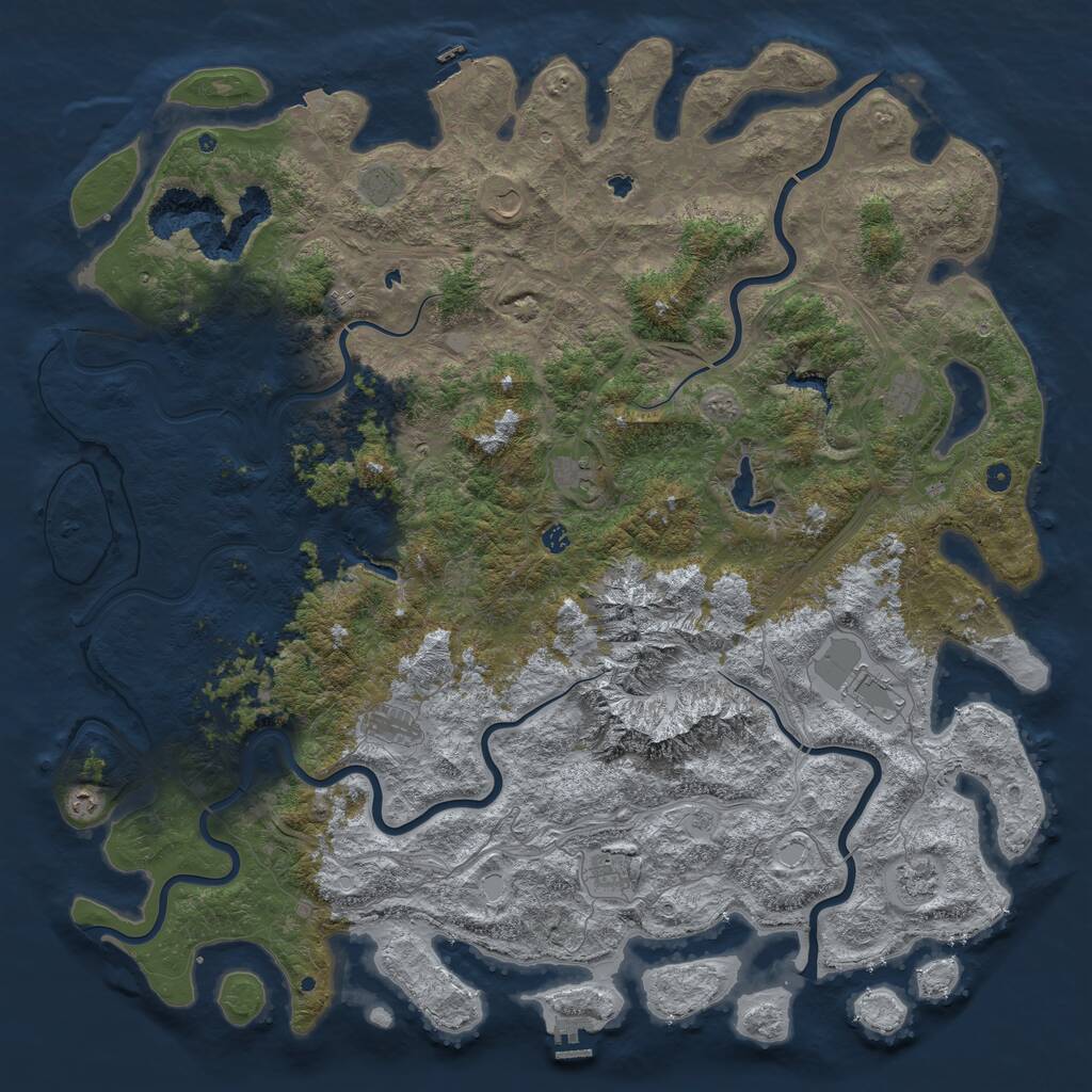 Rust Map: Procedural Map, Size: 6000, Seed: 18200, 17 Monuments