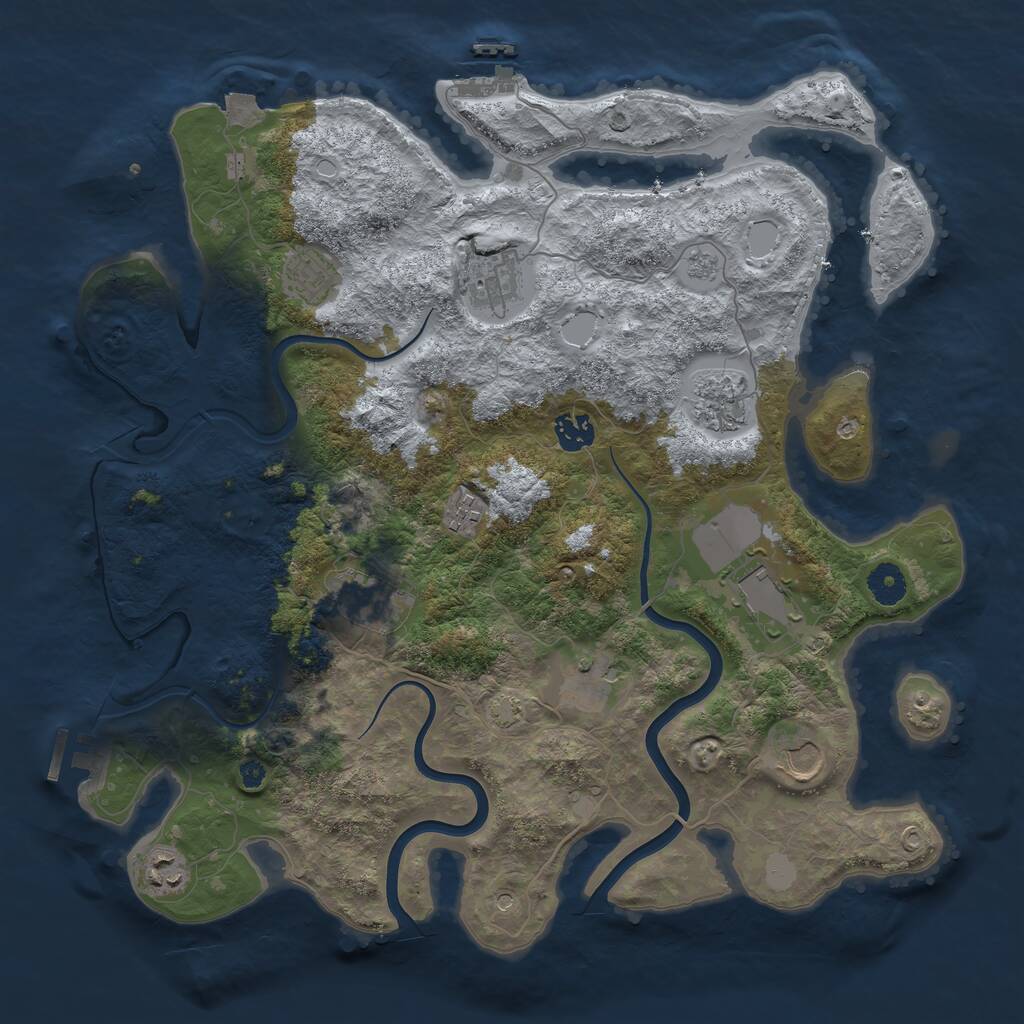 Rust Map: Procedural Map, Size: 3900, Seed: 22021, 16 Monuments