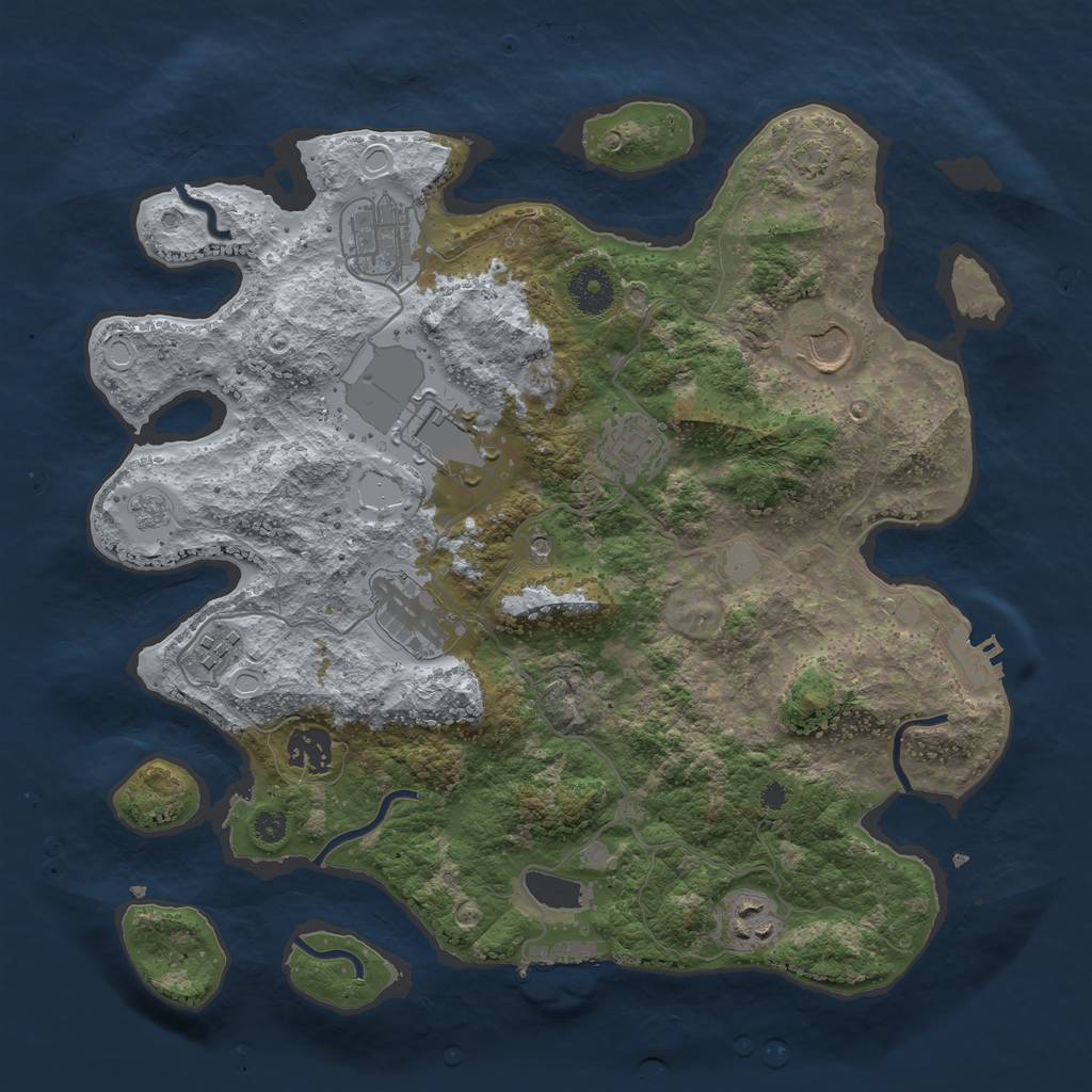 Rust Map: Procedural Map, Size: 3500, Seed: 1537787097, 16 Monuments