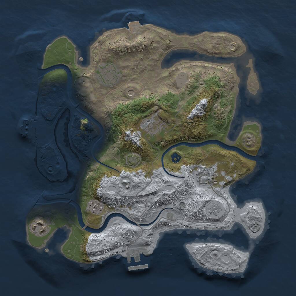 Rust Map: Procedural Map, Size: 3000, Seed: 43543535, 11 Monuments