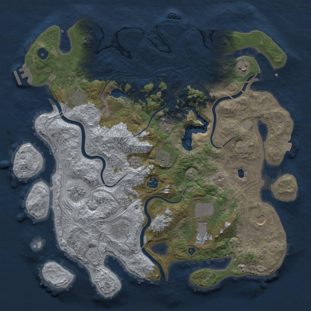 Rust Map: Procedural Map, Size: 4250, Seed: 1990177308, 15 Monuments