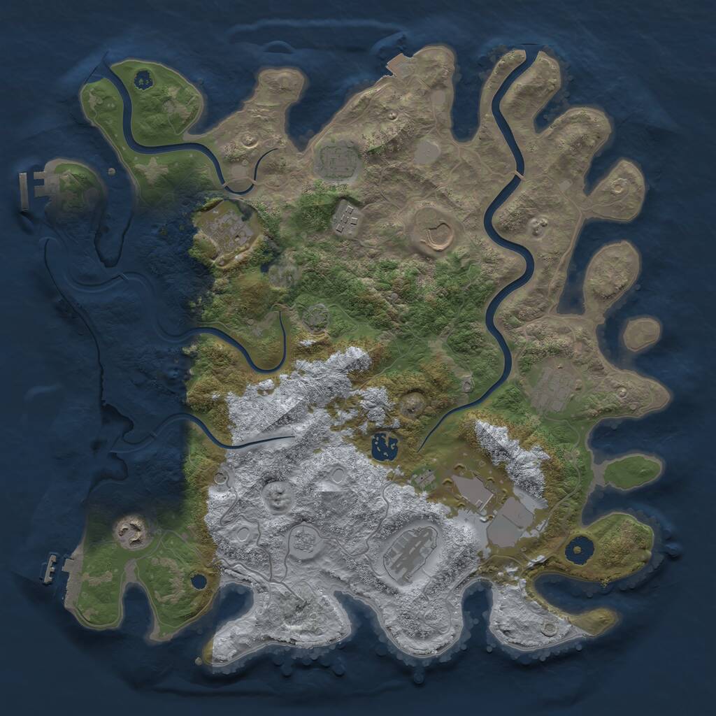 Rust Map: Procedural Map, Size: 3850, Seed: 12222156, 15 Monuments