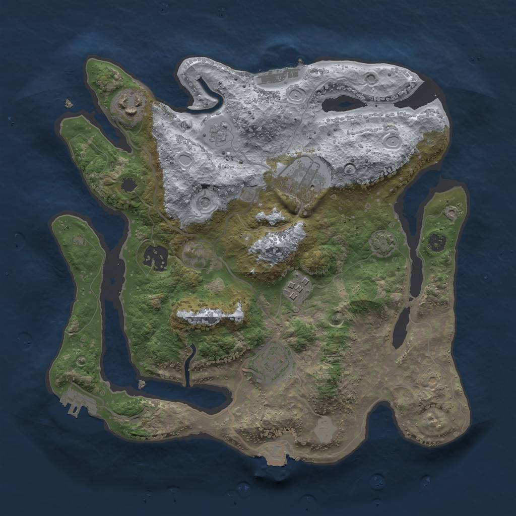 Rust Map: Procedural Map, Size: 3000, Seed: 512784449, 13 Monuments