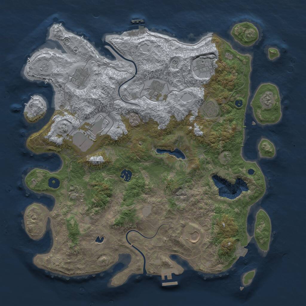 Rust Map: Procedural Map, Size: 4000, Seed: 640157741, 15 Monuments