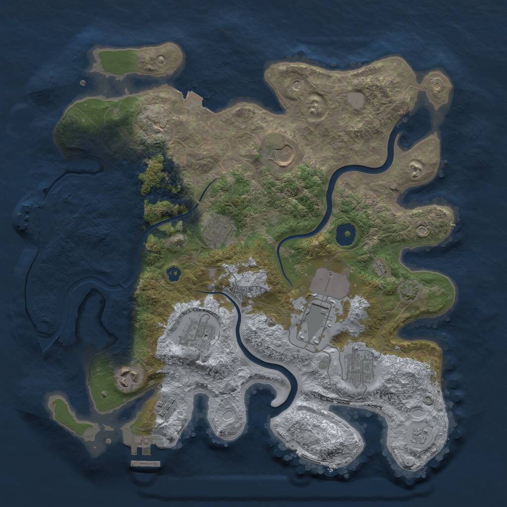 Rust Map: Procedural Map, Size: 3500, Seed: 32212881, 13 Monuments