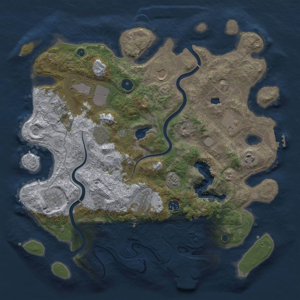 Rust Map: Procedural Map, Size: 4000, Seed: 52403, 16 Monuments