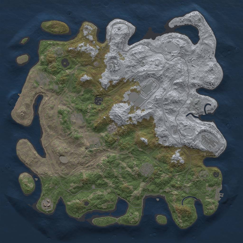 Rust Map: Procedural Map, Size: 4250, Seed: 379767275, 18 Monuments