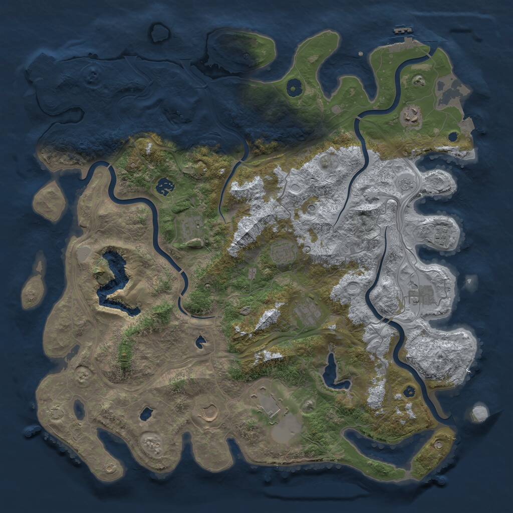 Rust Map: Procedural Map, Size: 4500, Seed: 12332, 15 Monuments