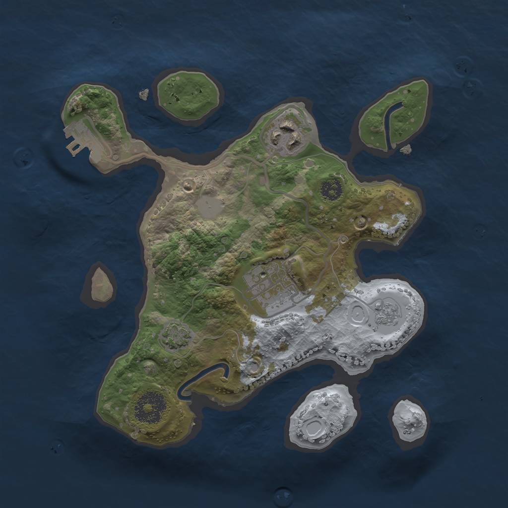 Rust Map: Procedural Map, Size: 2385, Seed: 39086114, 8 Monuments