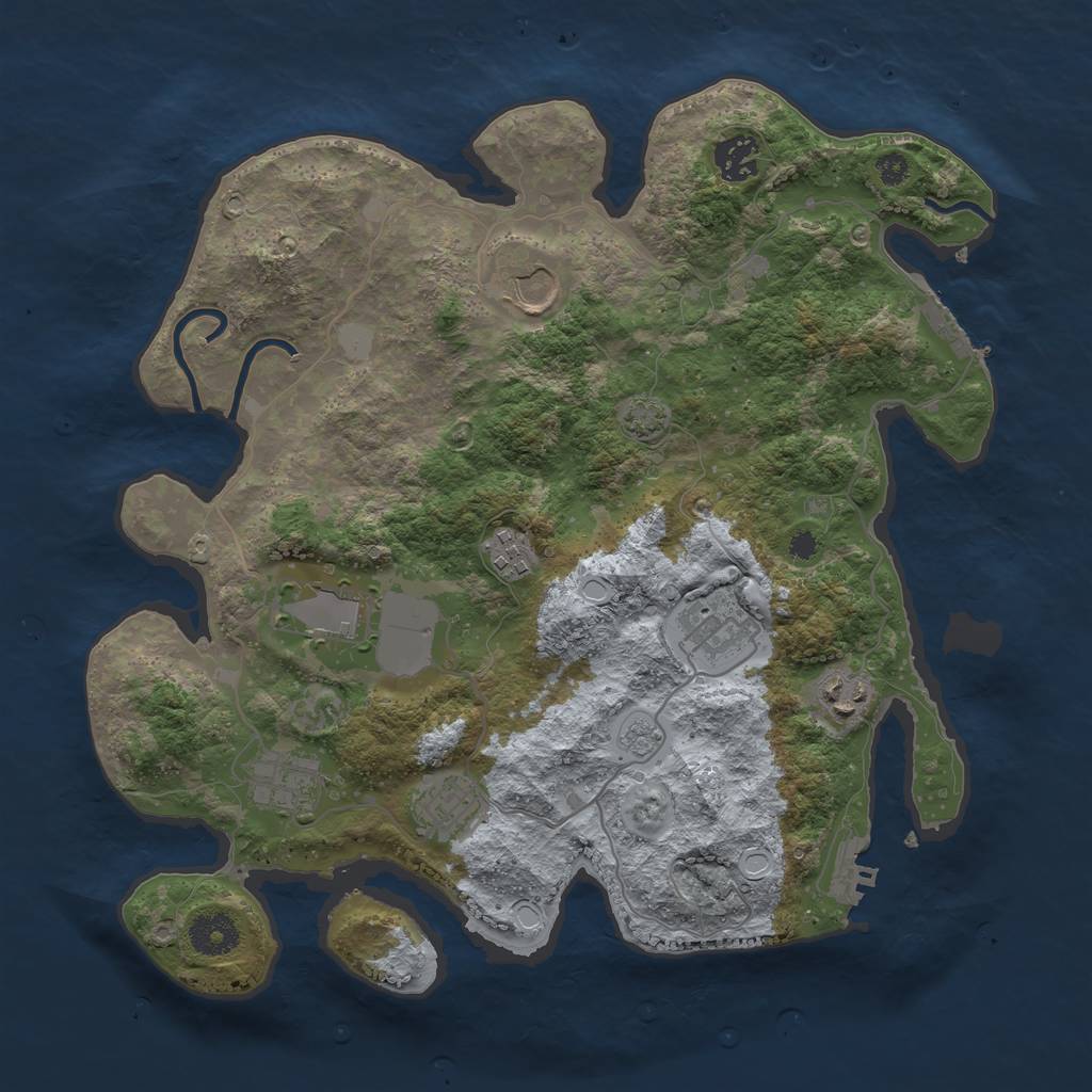 Rust Map: Procedural Map, Size: 3500, Seed: 32368, 15 Monuments