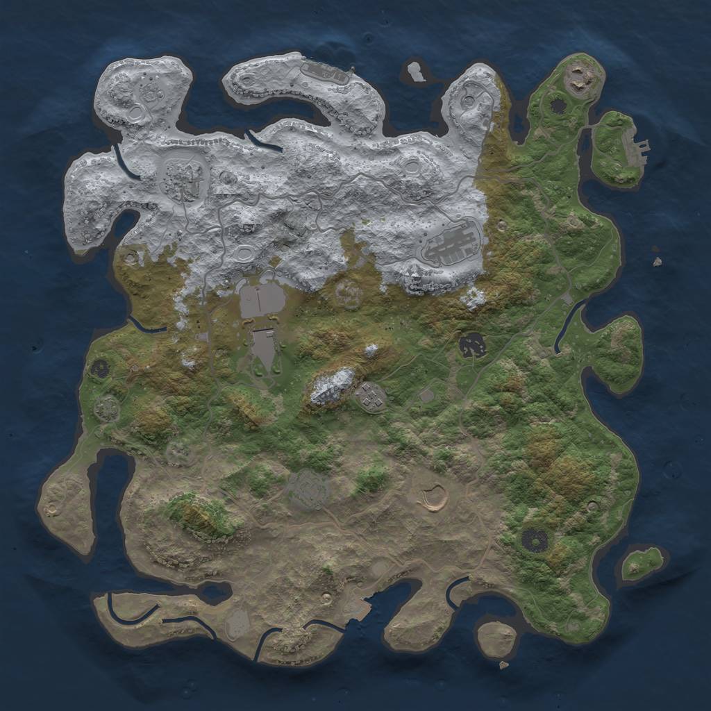 Rust Map: Procedural Map, Size: 4000, Seed: 4819260, 16 Monuments