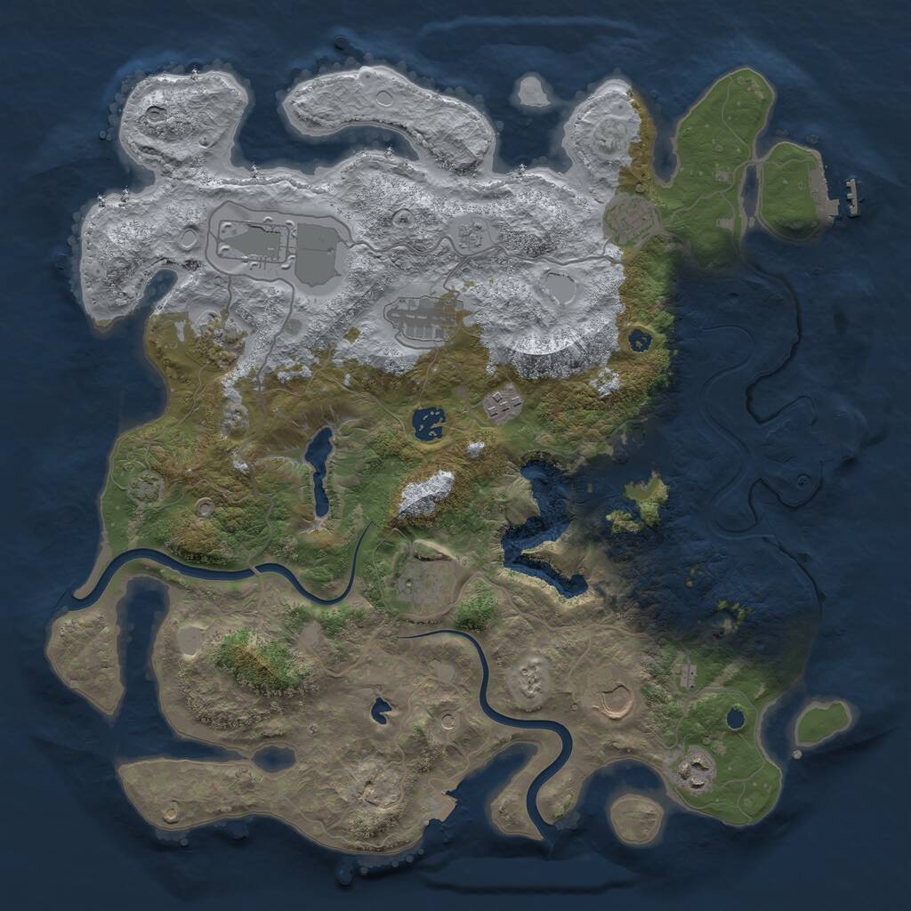 Rust Map: Procedural Map, Size: 4000, Seed: 4819260, 16 Monuments