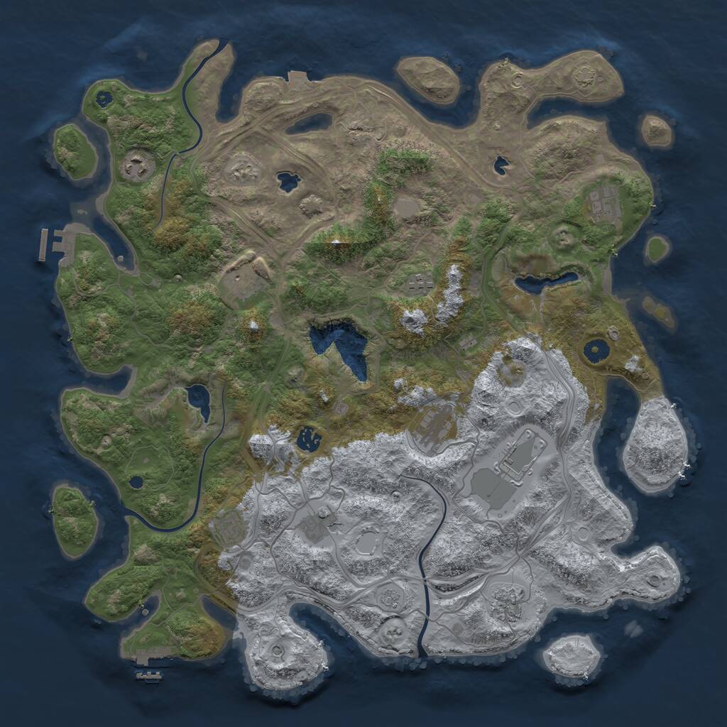 Rust Map: Procedural Map, Size: 4500, Seed: 182015, 16 Monuments
