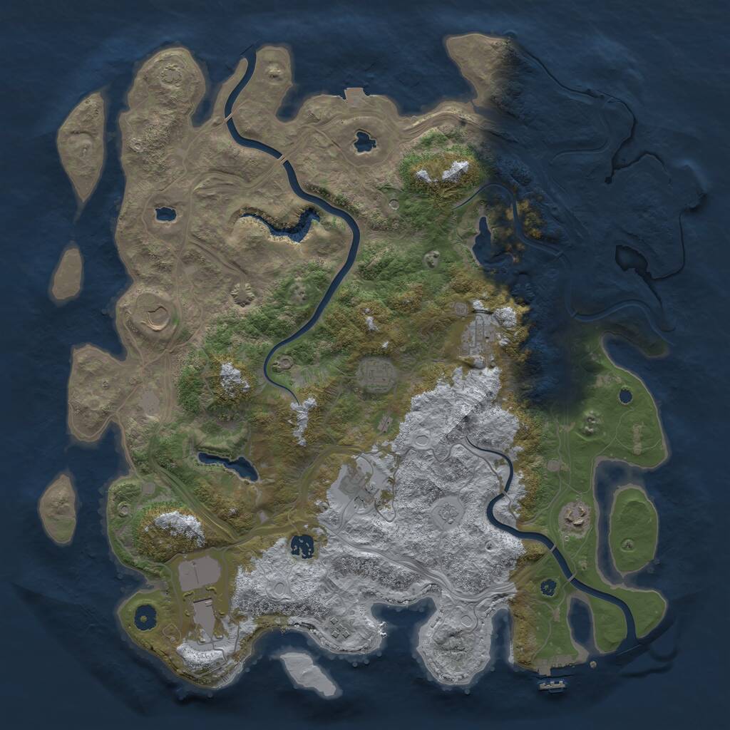 Rust Map: Procedural Map, Size: 4500, Seed: 6677784, 14 Monuments