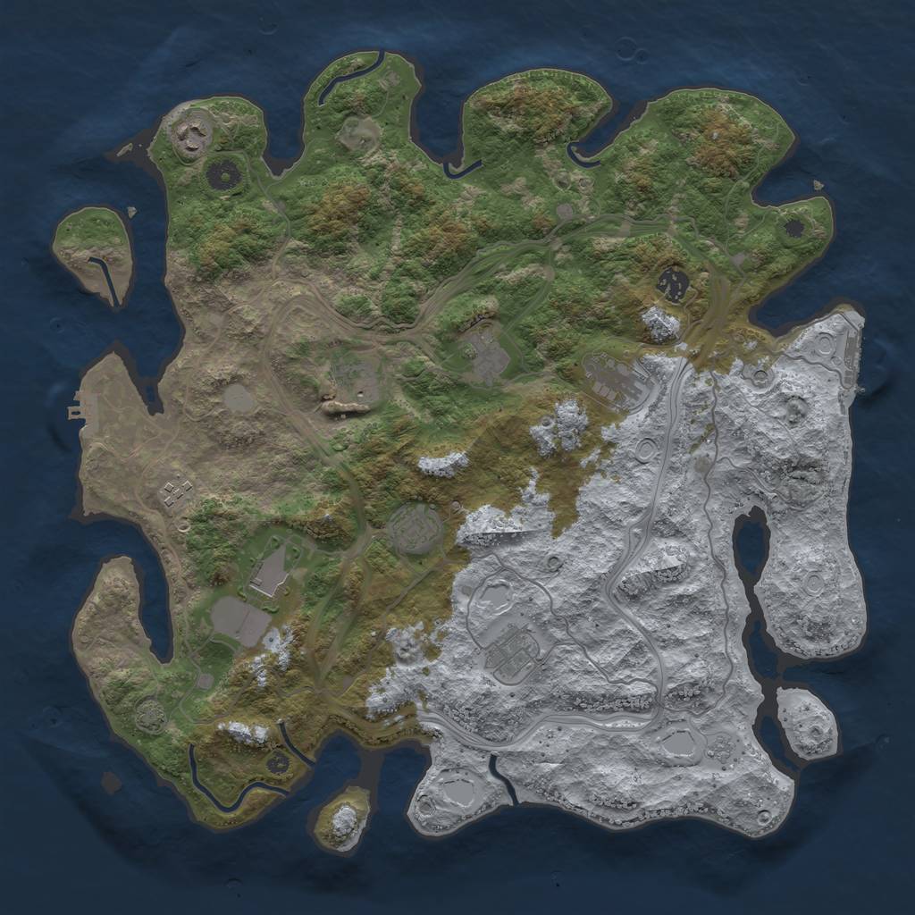 Rust Map: Procedural Map, Size: 4250, Seed: 2138609115, 17 Monuments