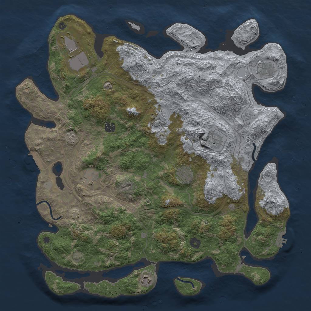 Rust Map: Procedural Map, Size: 4250, Seed: 1438815595, 17 Monuments