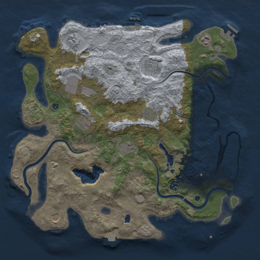 Rust Map: Procedural Map, Size: 4000, Seed: 2092505758, 16 Monuments
