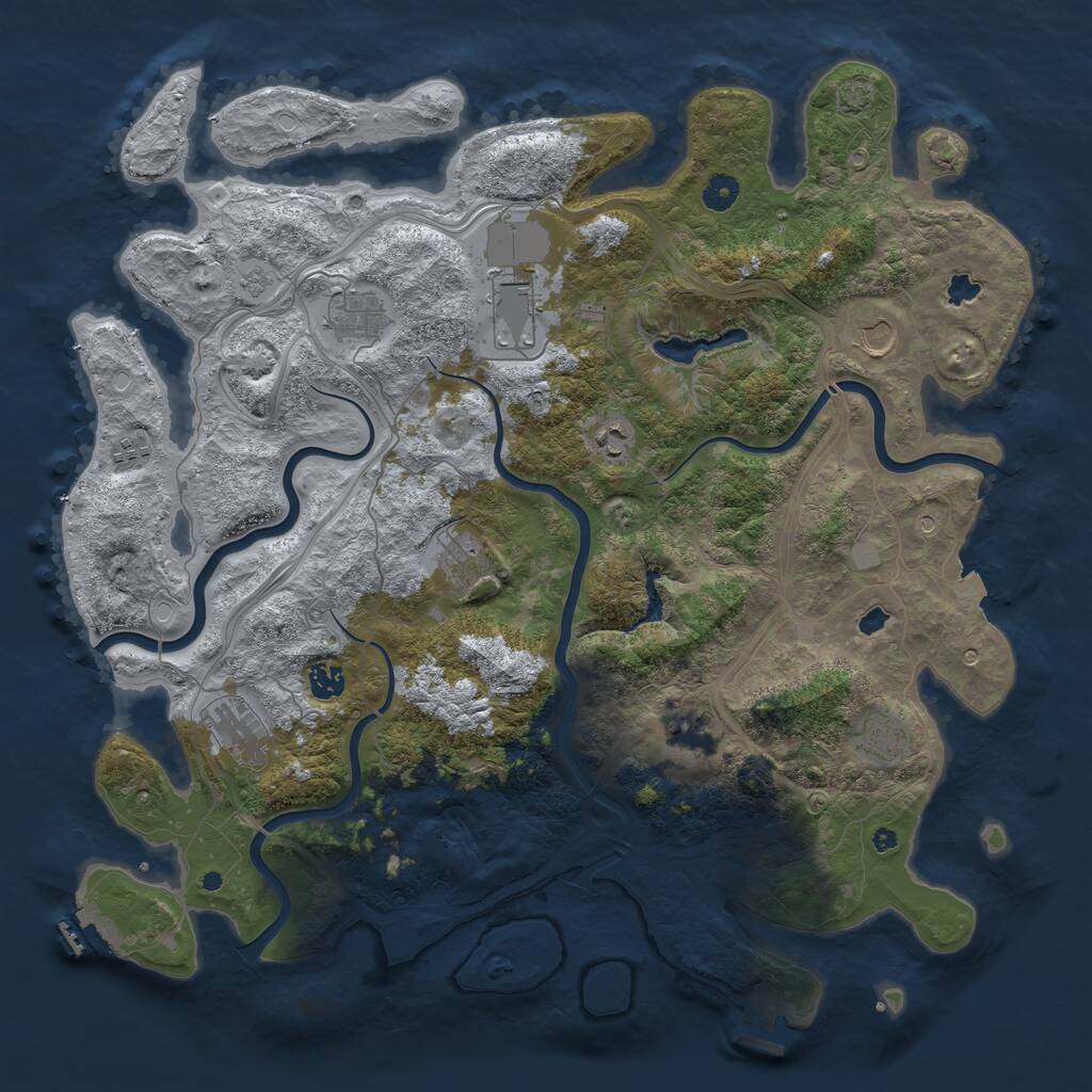 Rust Map: Procedural Map, Size: 4500, Seed: 2062023, 16 Monuments