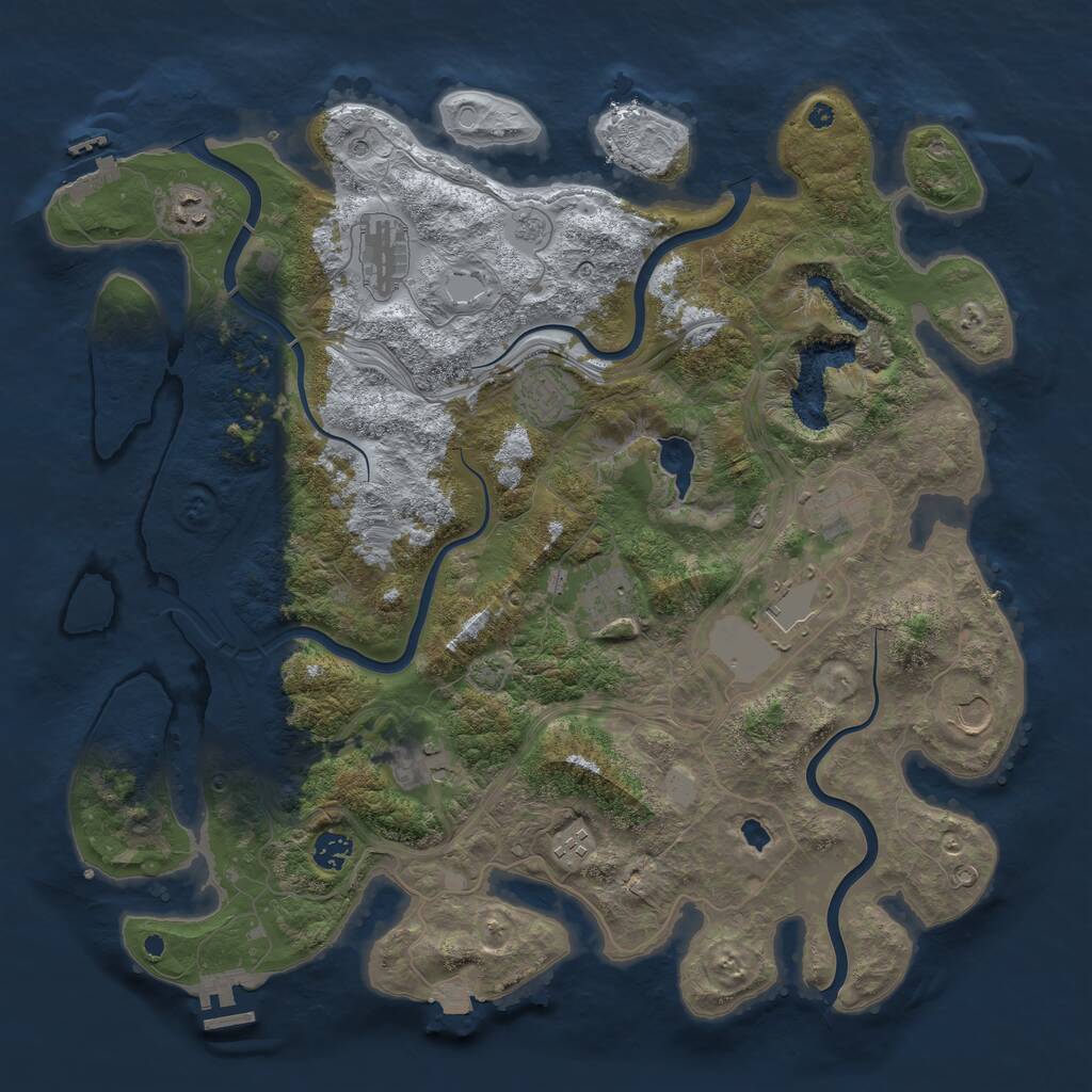 Rust Map: Procedural Map, Size: 4300, Seed: 1602627445, 16 Monuments