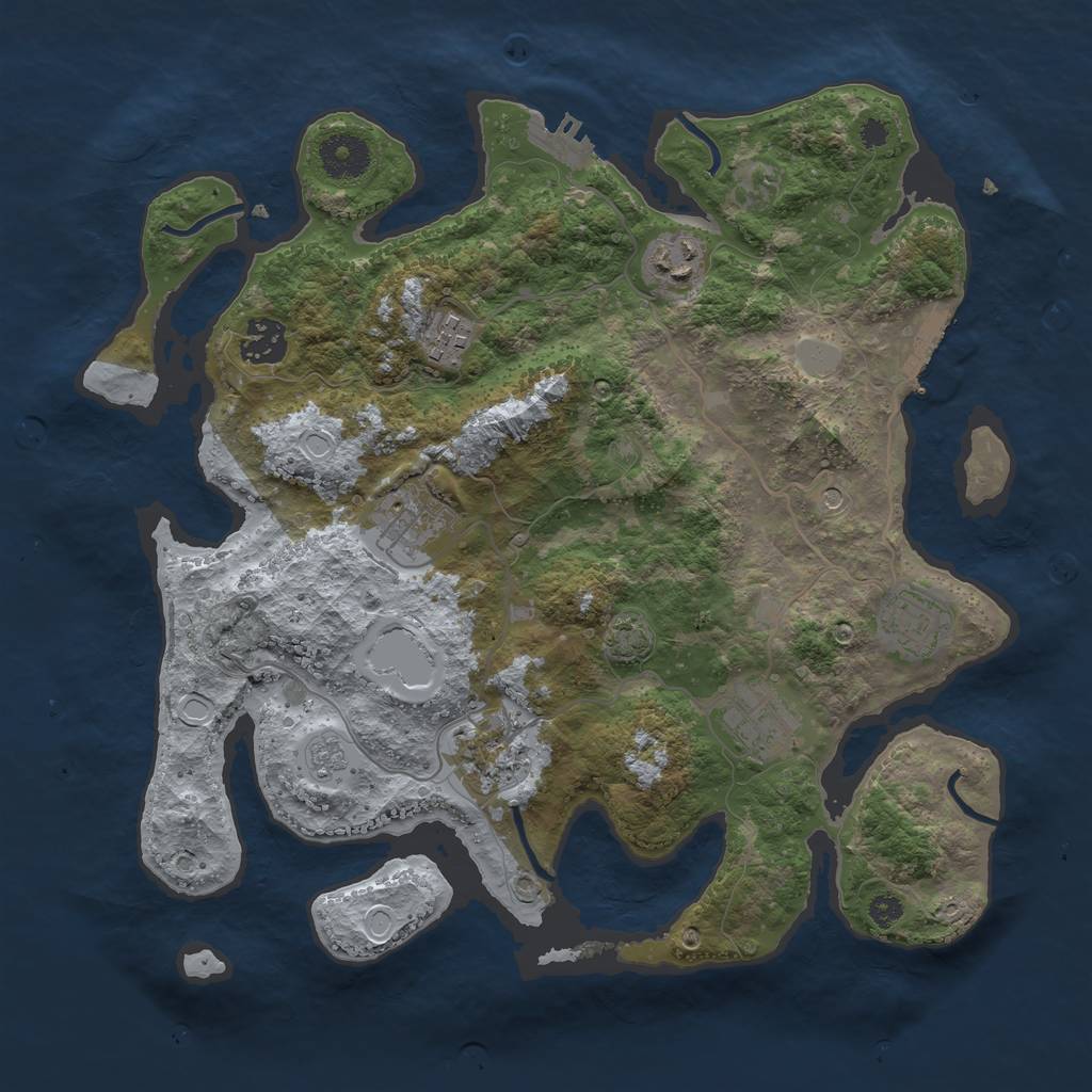 Rust Map: Procedural Map, Size: 3400, Seed: 5514649, 15 Monuments