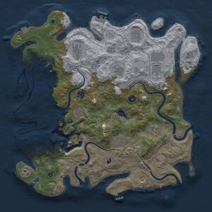 Thumbnail Rust Map: Procedural Map, Size: 4250, Seed: 65368719, 17 Monuments