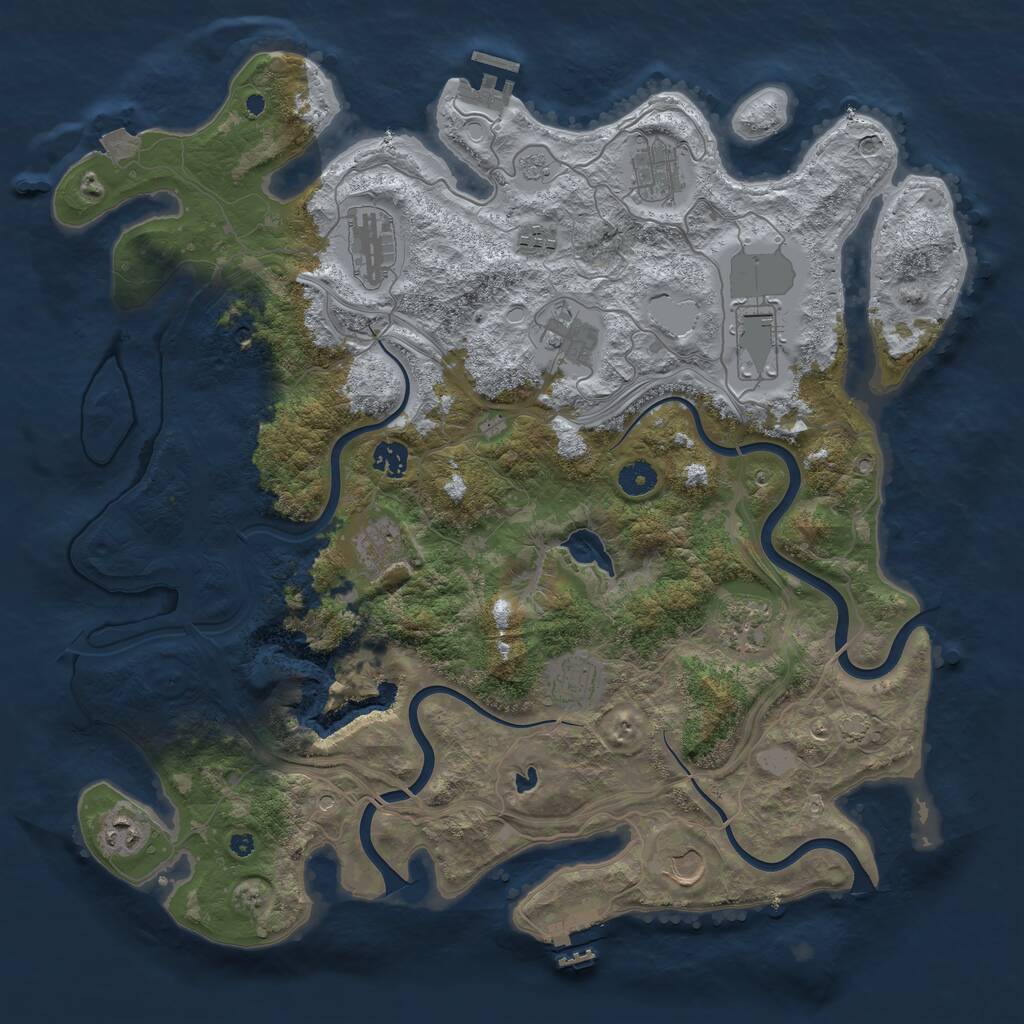 Rust Map: Procedural Map, Size: 4250, Seed: 65368719, 17 Monuments